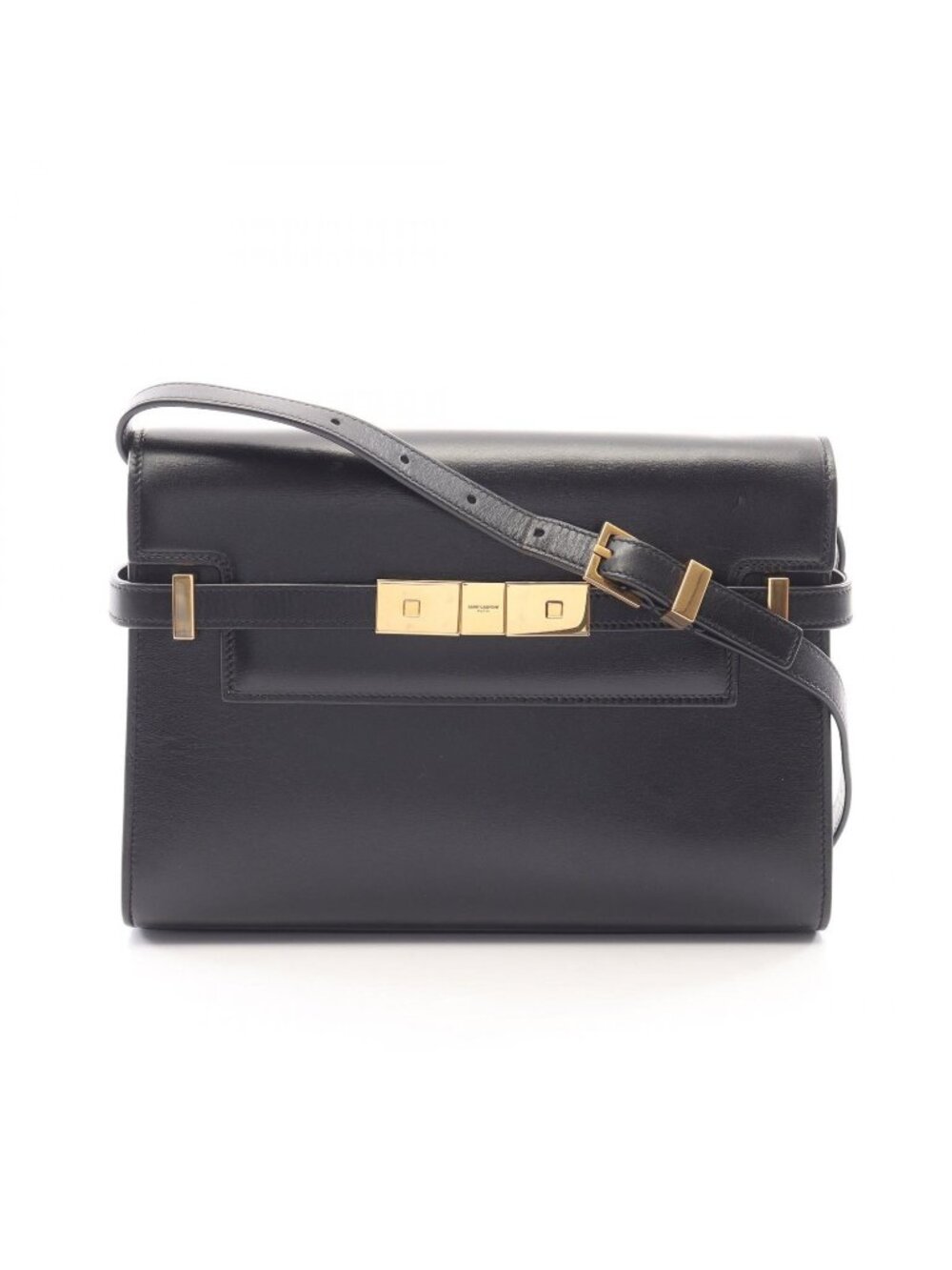 Saint Laurent Paris Shoulder Bag Manhattan Small Black Leather
